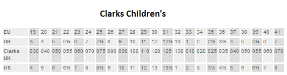 clarks size conversion chart